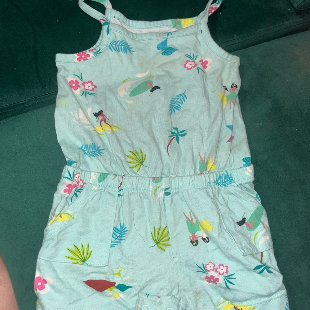 Tropical Print Kids Romper